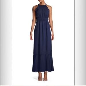 Saks Fifth Avenue Dobby Maxi Dress Blue 4